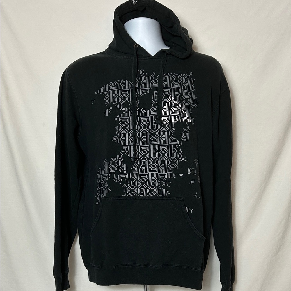 K2 Men’s Size Medium Black Pullover Hoodie Logo Front Long Sleeve Sweatshirt